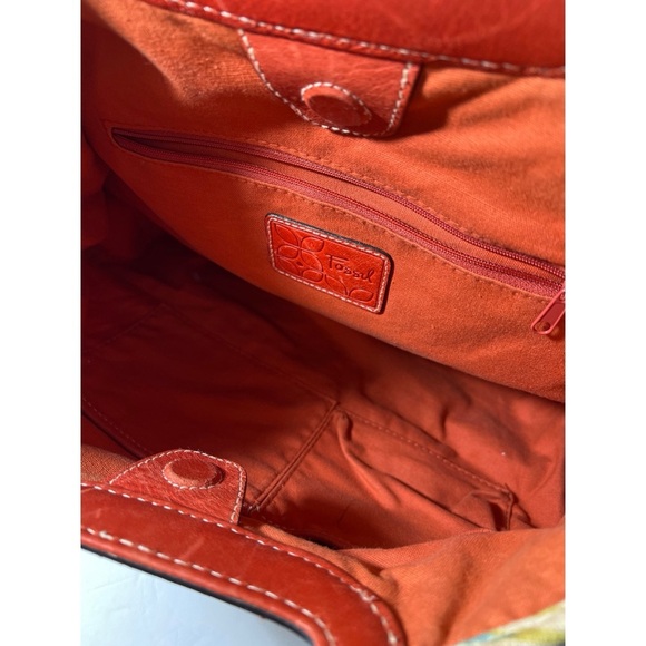 Fossil Floral Patterned Handbag with Red Accents - Picture 9 of 10